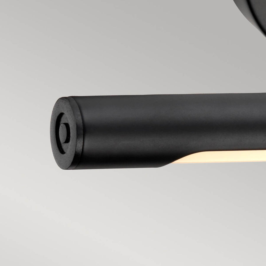 Détail de l'extrémité du tube noir et de la source LED diffusante