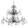 Lustre Amarilli 15 lumières noir et argenté