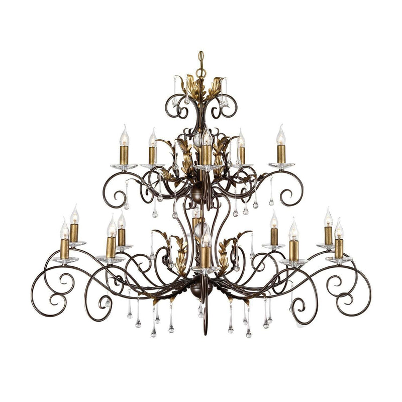 Lustre Amarilli 15 lumières bronze