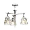 Suspension Agatha 3 lumières chromée, verre