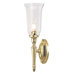 Applique murale Dryden laiton poli, verre, H 41 cm