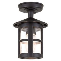 Plafonnier extérieur Hereford noir, verre, H 23,5 cm