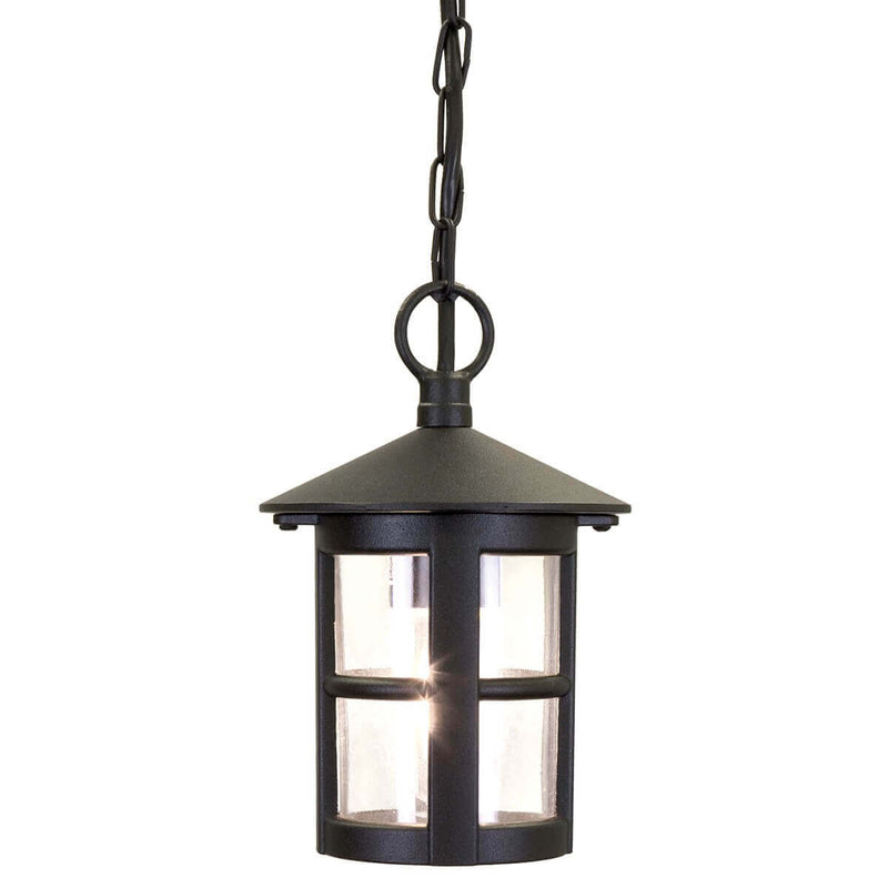 Suspension extérieure Hereford noire, verre, H 26 cm