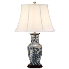 Lampe à poser Blue Hex bleu et blanche, porcelaine