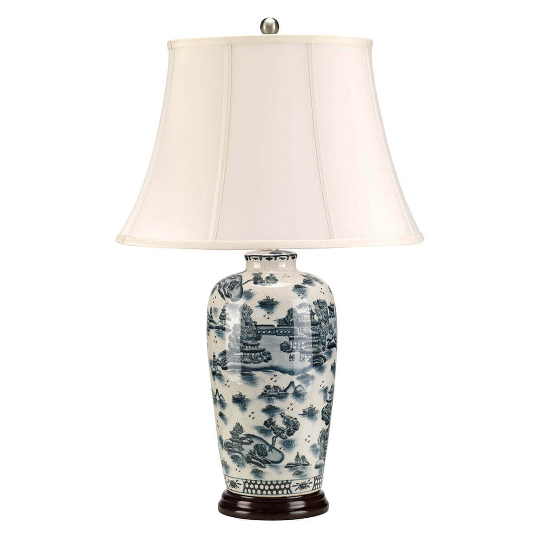 Lampe à poser Blue Traditional bleu et blanche, porcelaine