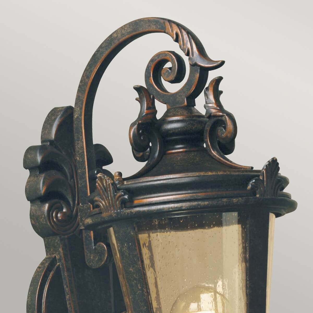 Applique extérieure Baltimore bronze, verre, H 55 cm