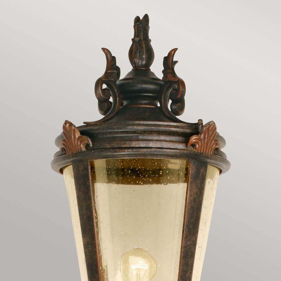 Lampadaire extérieur Baltimore bronze, verre, H 239 cm