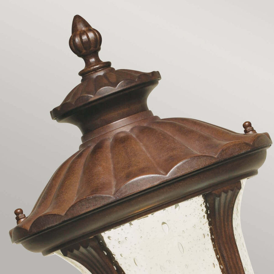 Lampadaire extérieur Chicago rouille et bronze, verre, H 51 cm
