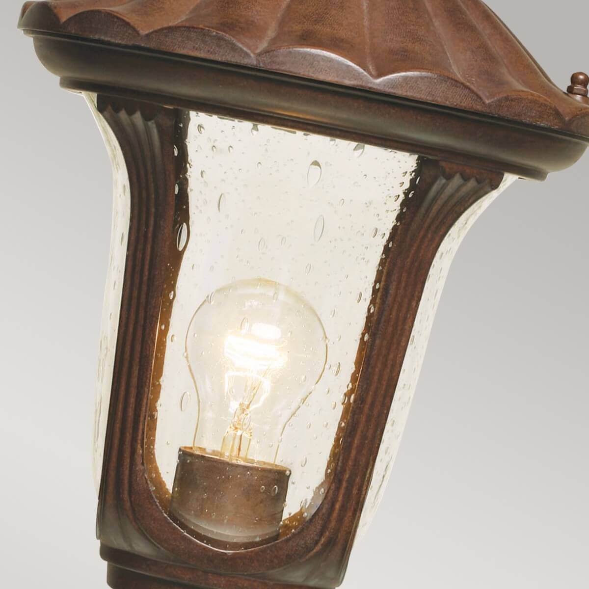 Lampadaire extérieur Chicago rouille et bronze, verre, H 51 cm