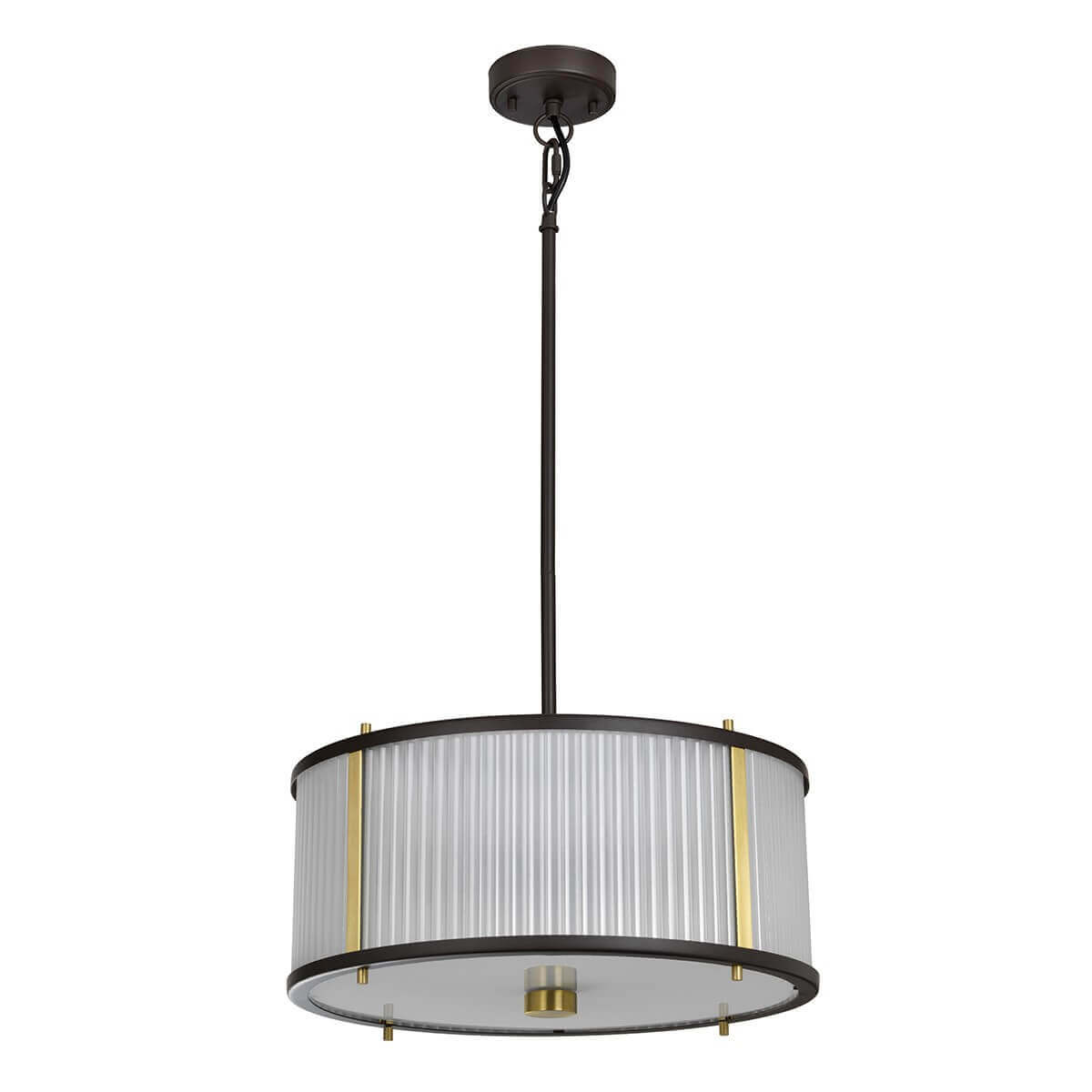 Suspension Corona 3 lumières bronze et marron foncé, verre