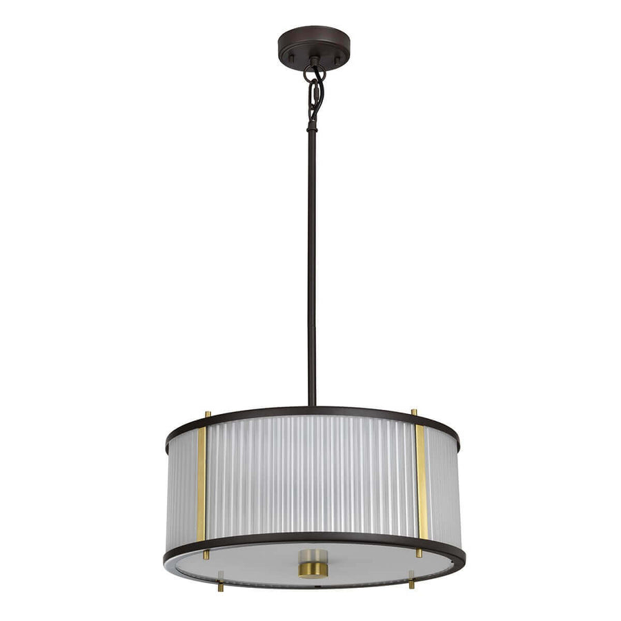 Suspension Corona 3 lumières bronze et marron foncé, verre