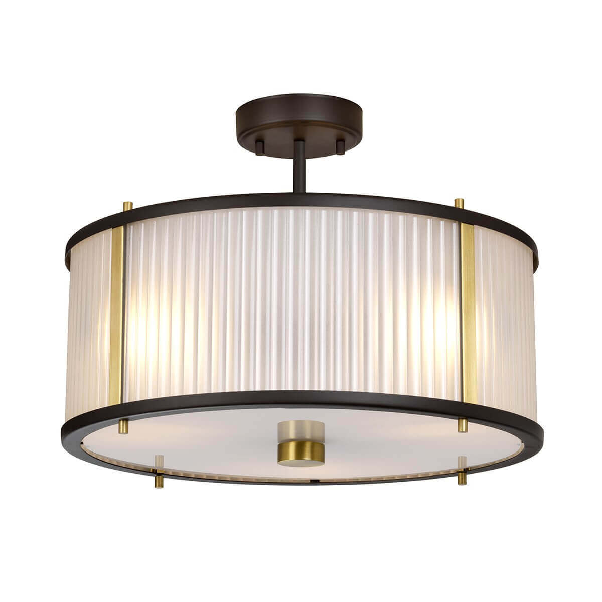 Suspension Corona 3 lumières bronze et marron foncé, verre
