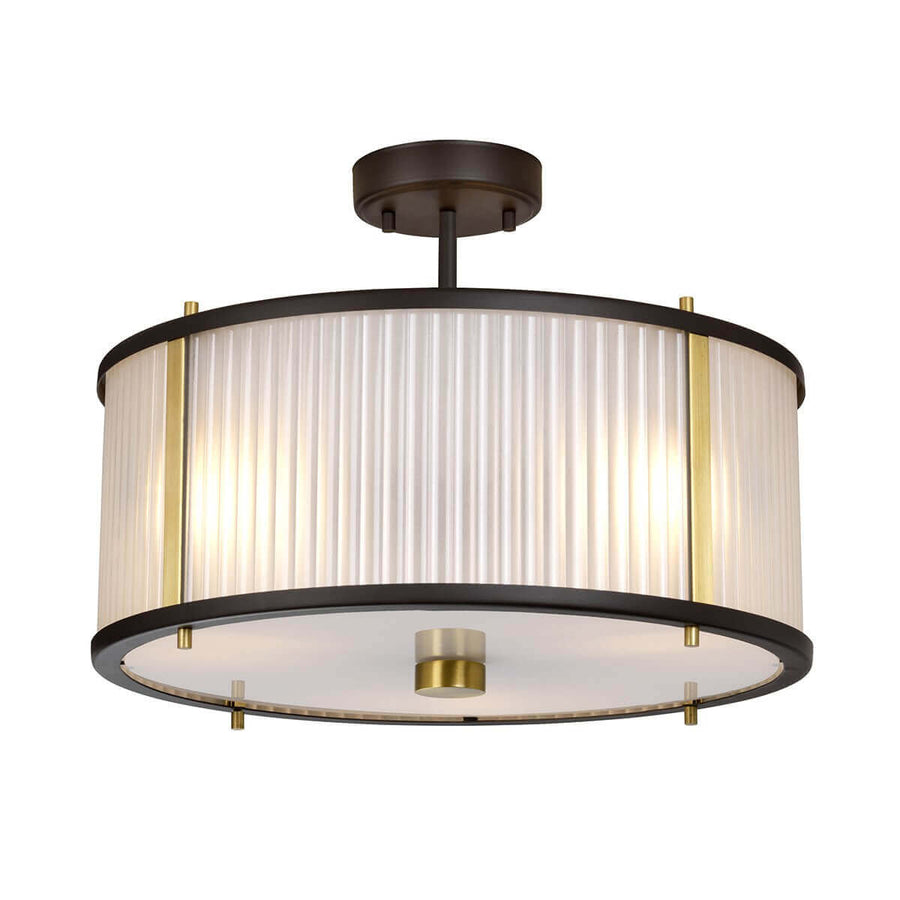 Suspension Corona 3 lumières bronze et marron foncé, verre