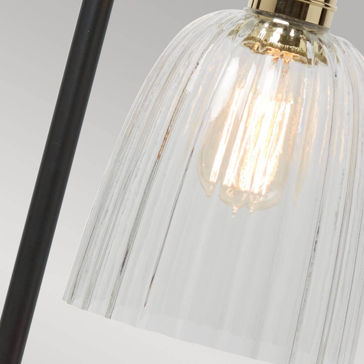 Lampe à poser Douille noire et laiton poli