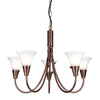 Lustre Emily 5 lumières cuivré, verre