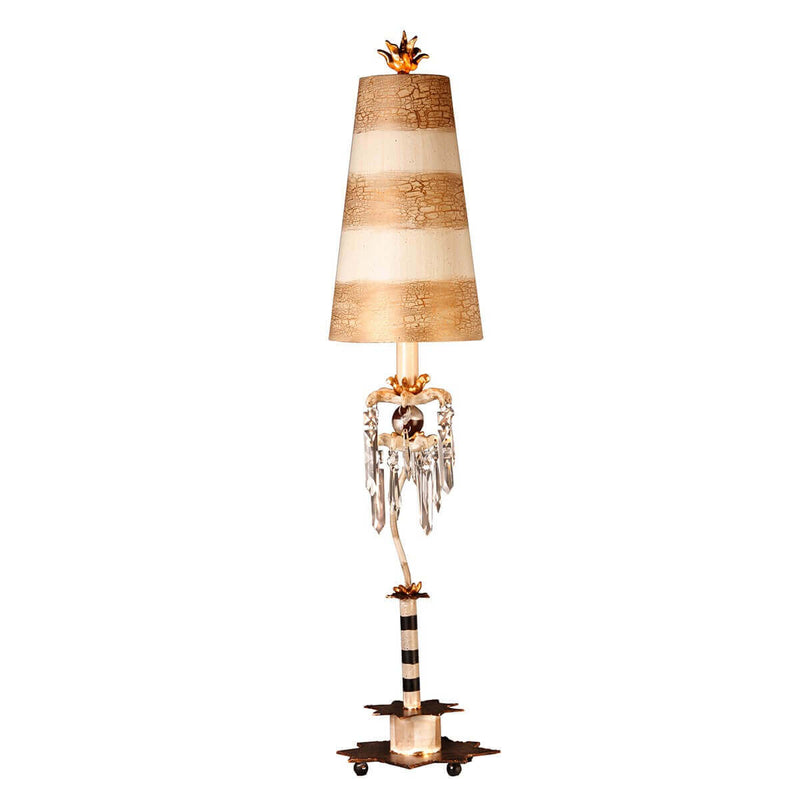 Lampe à poser Birdland noire et blanche, cristal