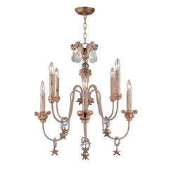 Lustre Mignon 8 lumières doré et argenté, cristal