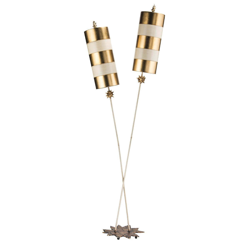 Lampadaire Nettle 2 lumières doré et taupe