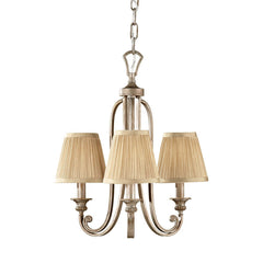Lustre Abbey 3 lumières argenté et beige