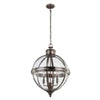 Lustre Adams 4 lumières nickel, verre
