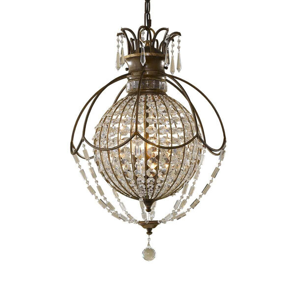 Lustre Bellini 3 lumières bronze, cristal