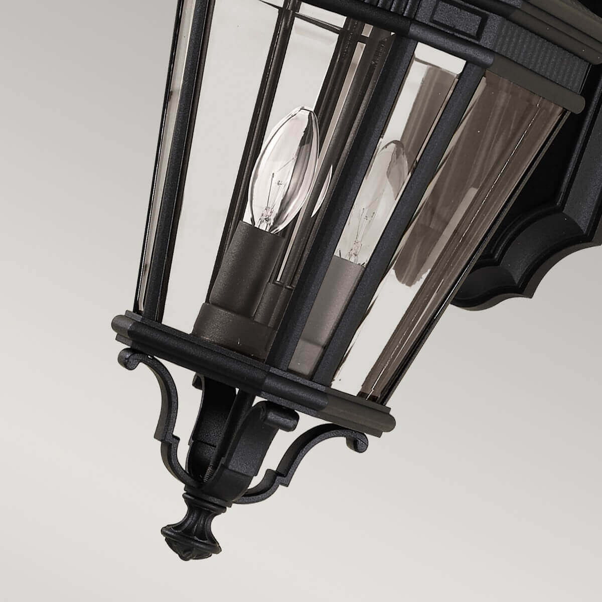 Applique extérieure Cotswold Lane 2 lumières noire, verre, H 52,1 cm