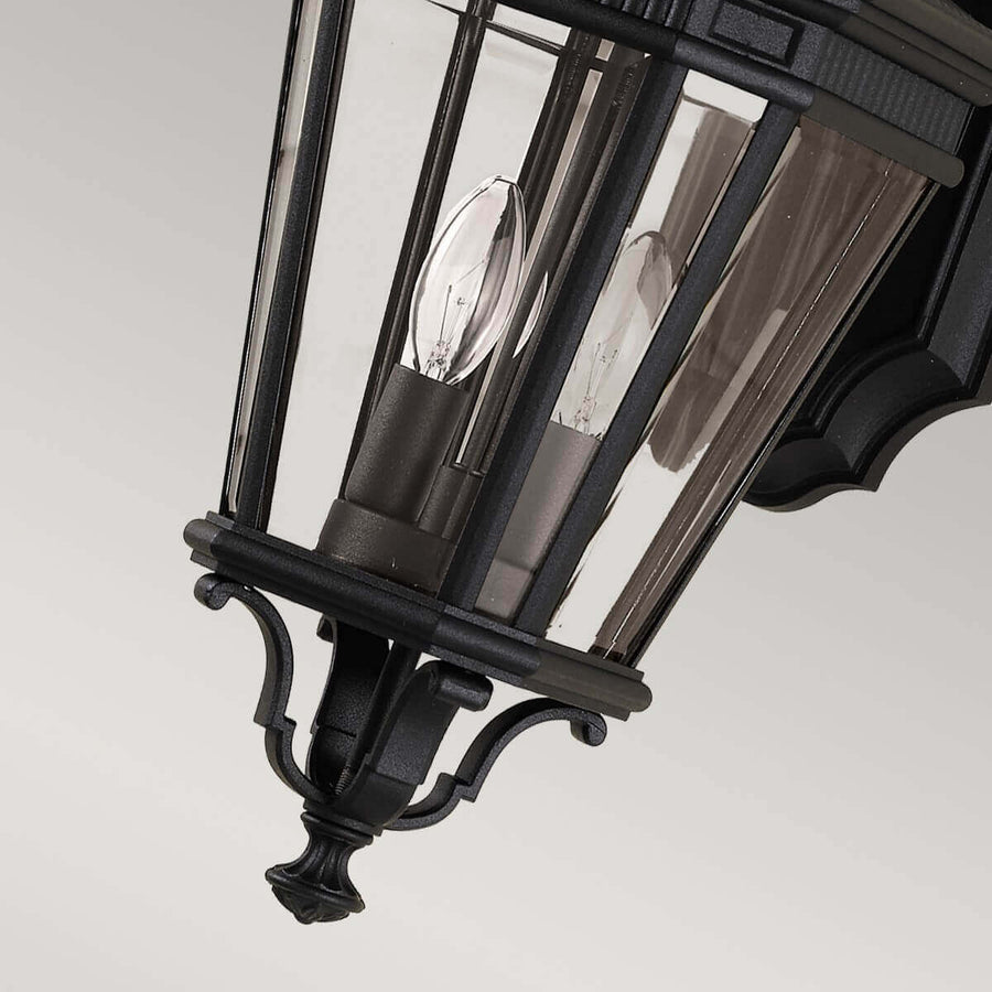 Applique extérieure Cotswold Lane 2 lumières noire, verre, H 52,1 cm