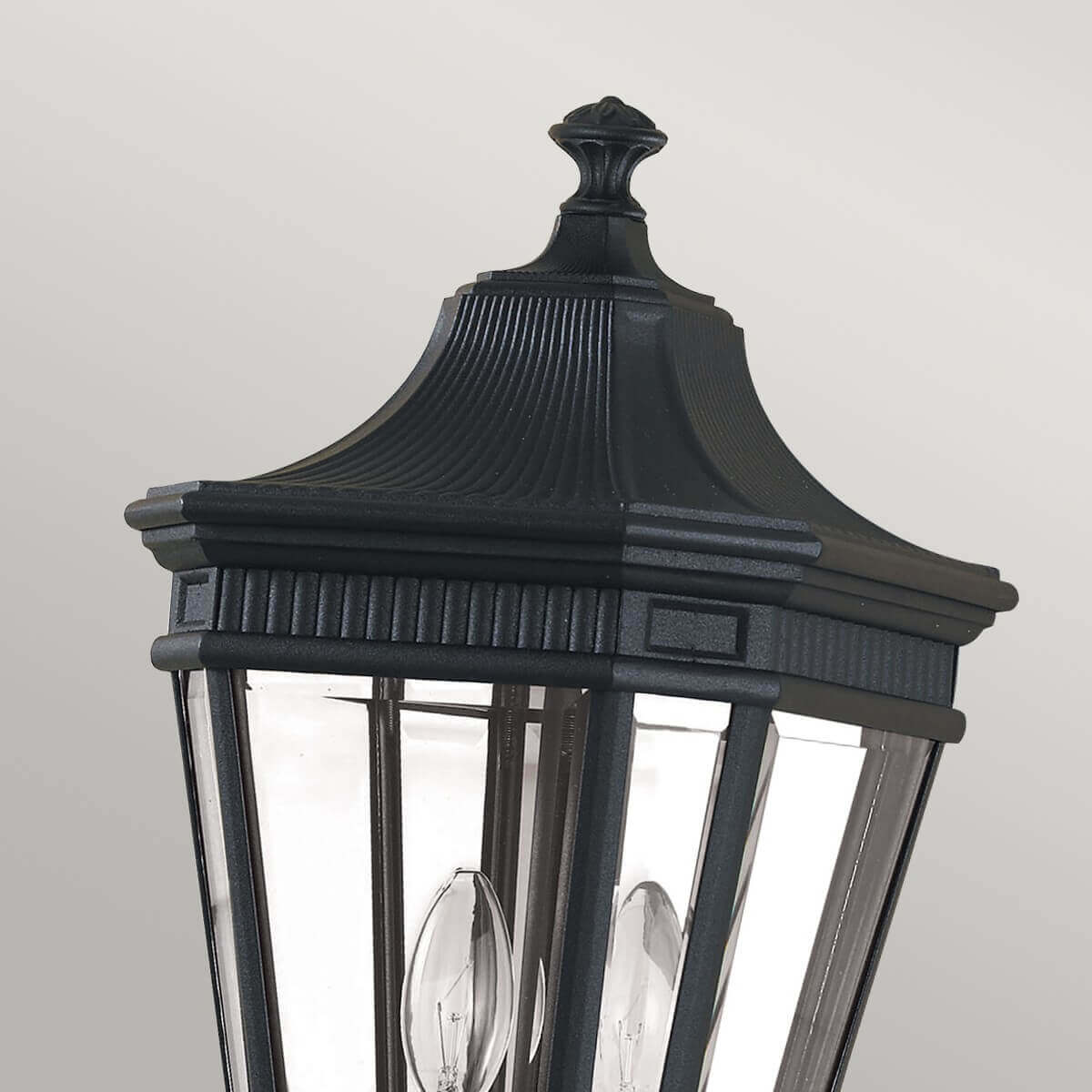 Lampadaire extérieur Cotswold Lane 2 lumières noir, verre, H 110 cm