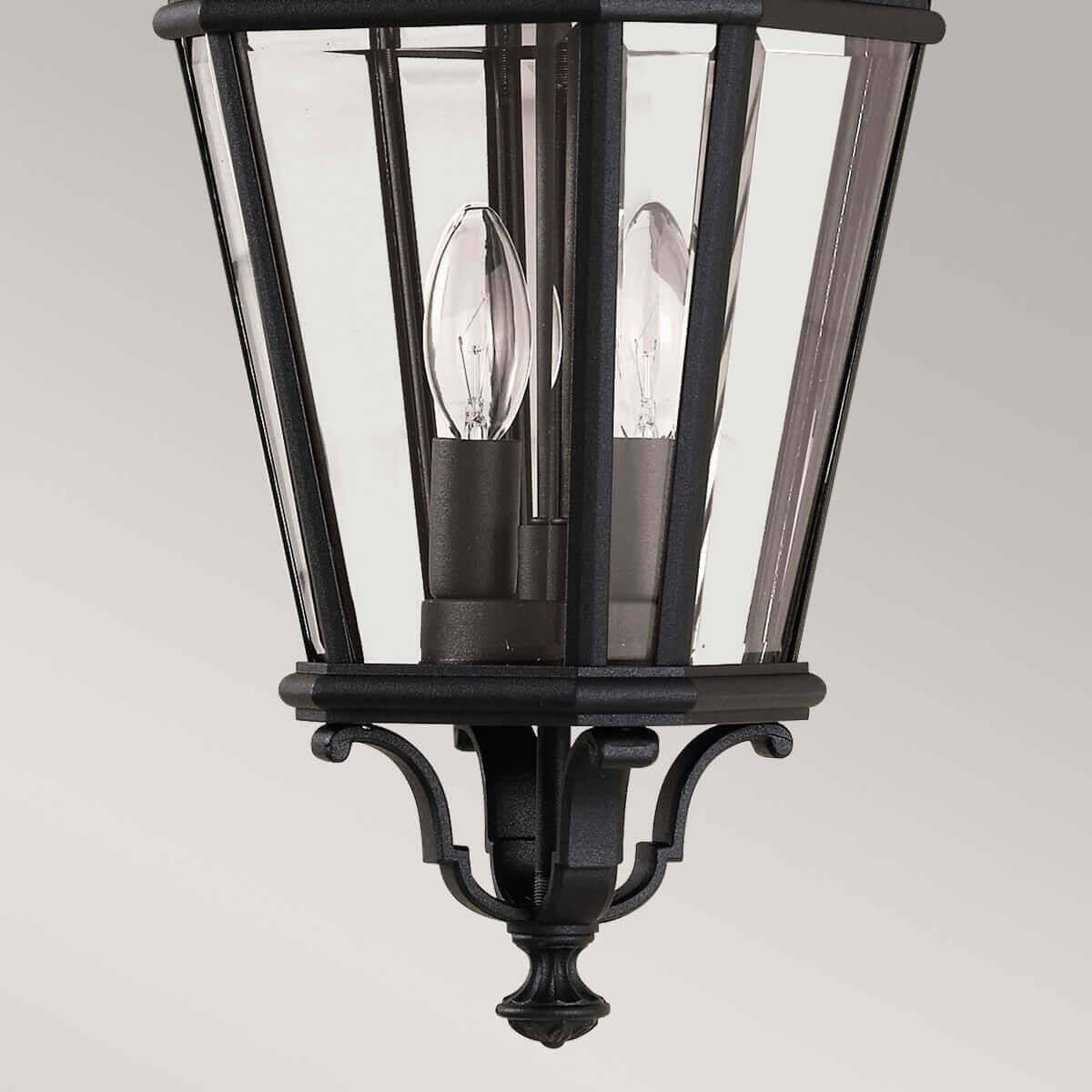 Suspension extérieure Cotswold Lane 2 lumières noire, verre