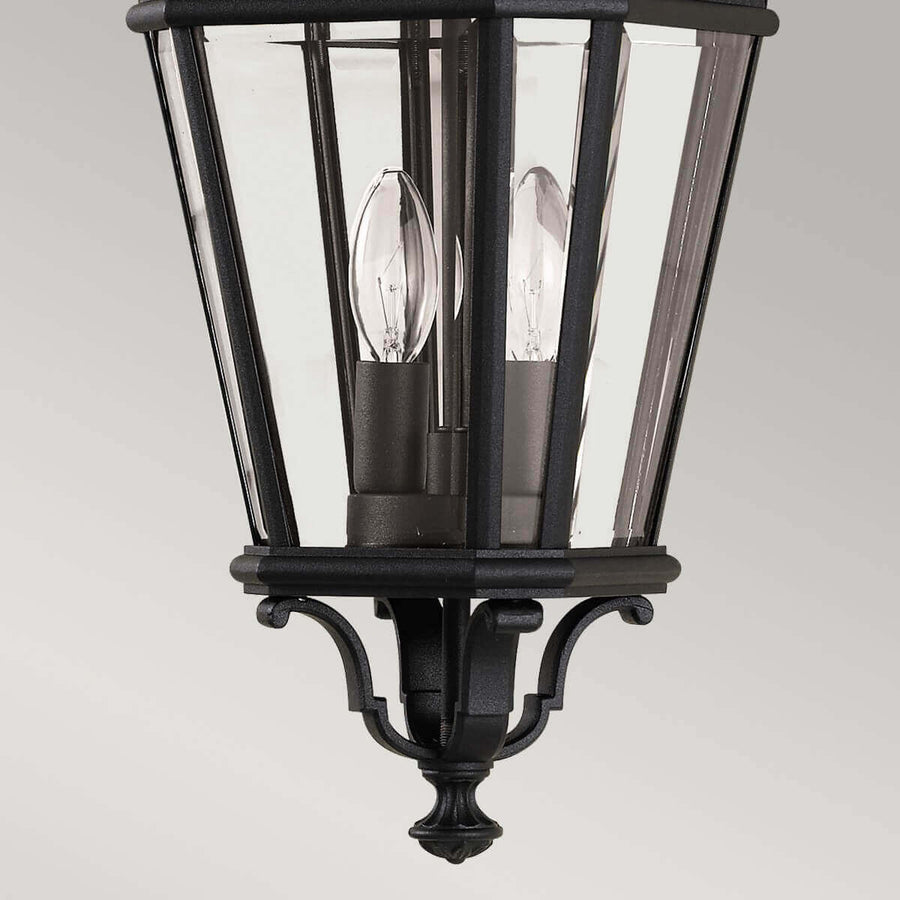 Suspension extérieure Cotswold Lane 2 lumières noire, verre