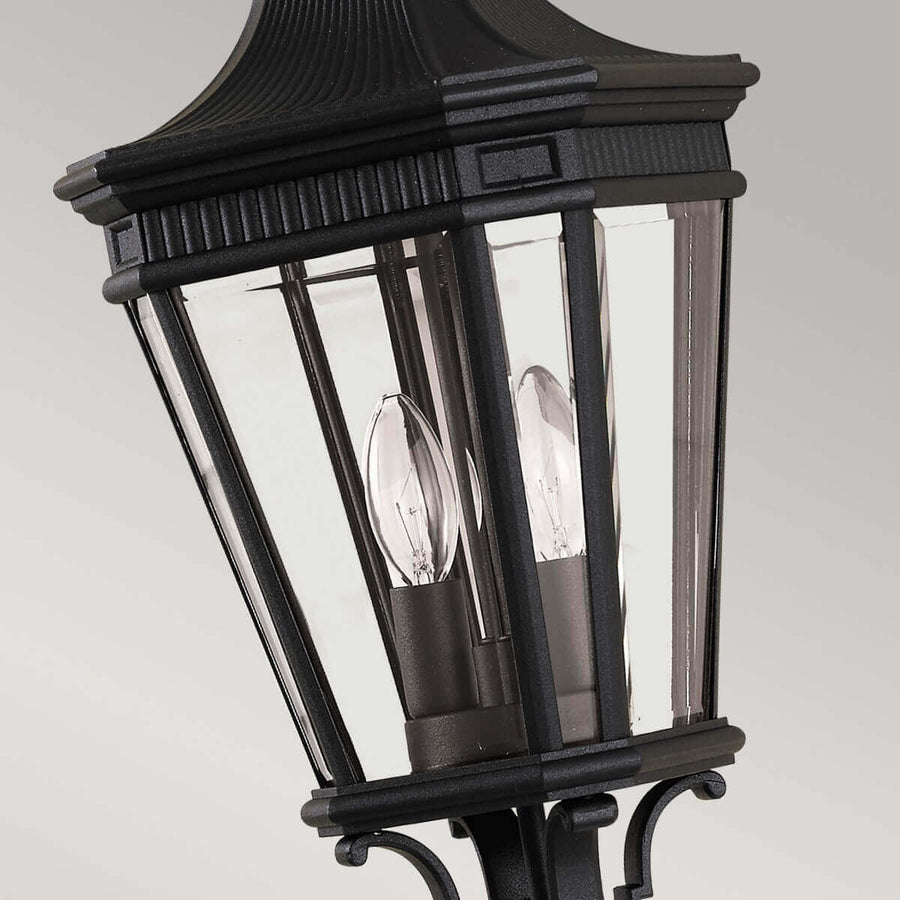 Suspension extérieure Cotswold Lane 2 lumières noire, verre
