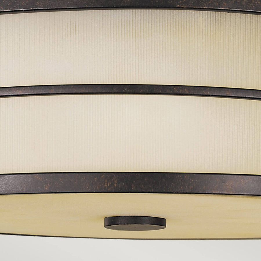 Vue rapprochée du diffuseur inférieur crème et de son cabochon central