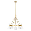 Lustre Joan 5 lumières blanc mat et laiton