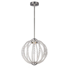 Suspension Oberlin nickel, cristal, H 37,6 cm