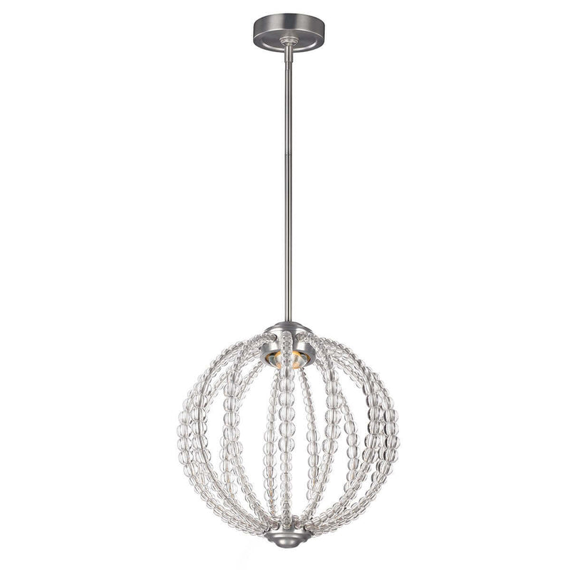 Suspension Oberlin nickel, cristal, H 37,6 cm