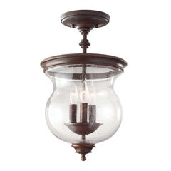 Plafonnier Pickering Lane 3 lumières bronze, verre