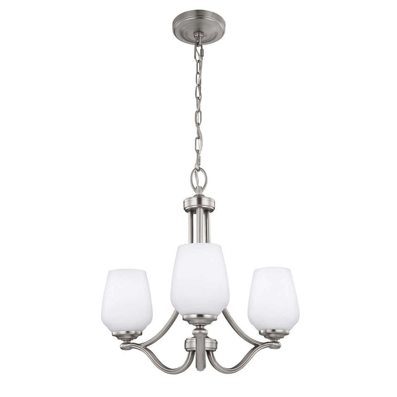 Lustre Vintner 3 lumières nickel, verre