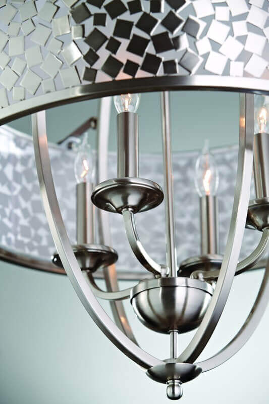 Lustre Zara 4 lumières, verre, H 73,2 cm