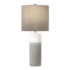 Lampe à poser Fulwell blanche et grise, céramique
