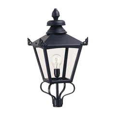 Lampadaire extérieur Grampian noir, verre, H 68 cm