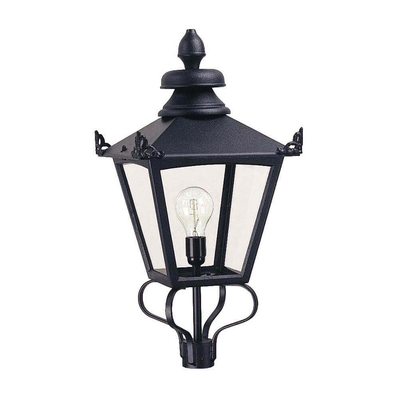 Lampadaire extérieur Grampian noir, verre, H 68 cm
