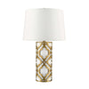 Lampe à poser Arabella dorée et blanche