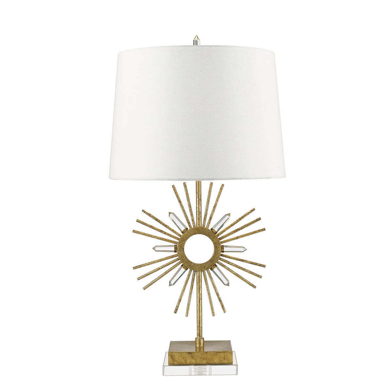 Lampe à poser Sun King dorée et crème