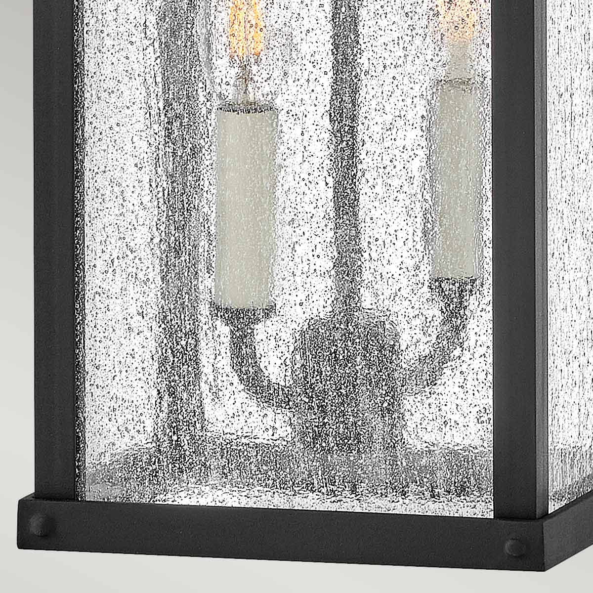 Applique extérieure Beacon Hill 2 lumières noire, verre, H 58,4 cm
