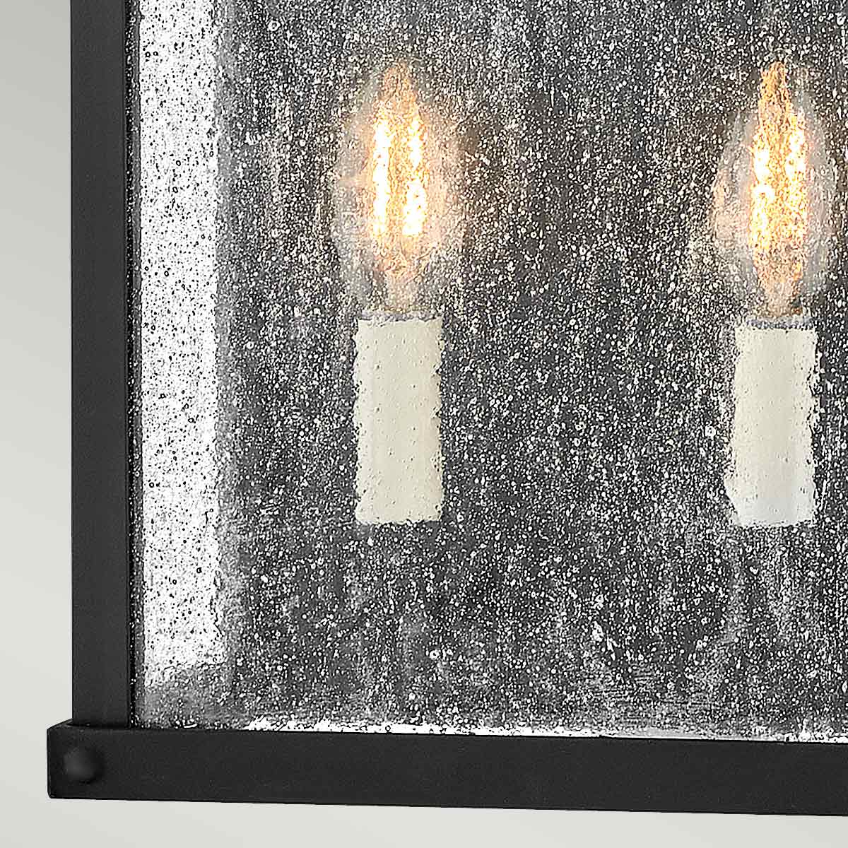 Applique extérieure Beacon Hill 2 lumières noire, verre, H 43,9 cm