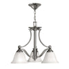 Lustre Bolla 3 lumières nickel satiné, verre
