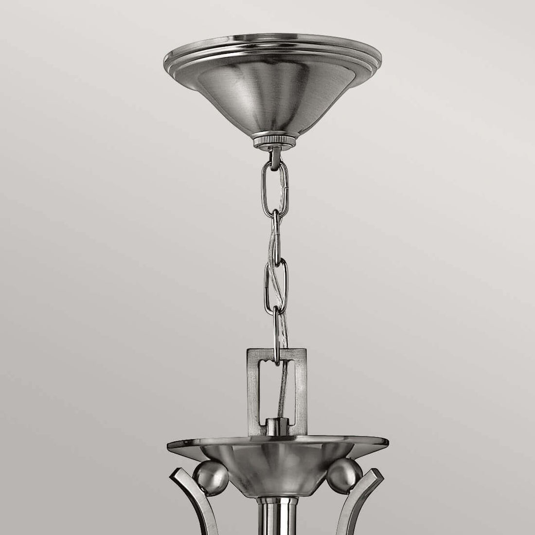 Lustre Bolla 3 lumières nickel satiné, verre