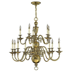 Lustre Cambridge 15 lumières laiton