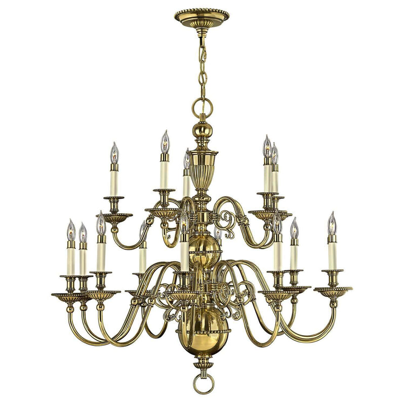Lustre Cambridge 15 lumières laiton