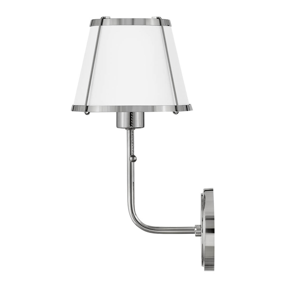 Applique murale Clarke nickel poli et blanche, verre